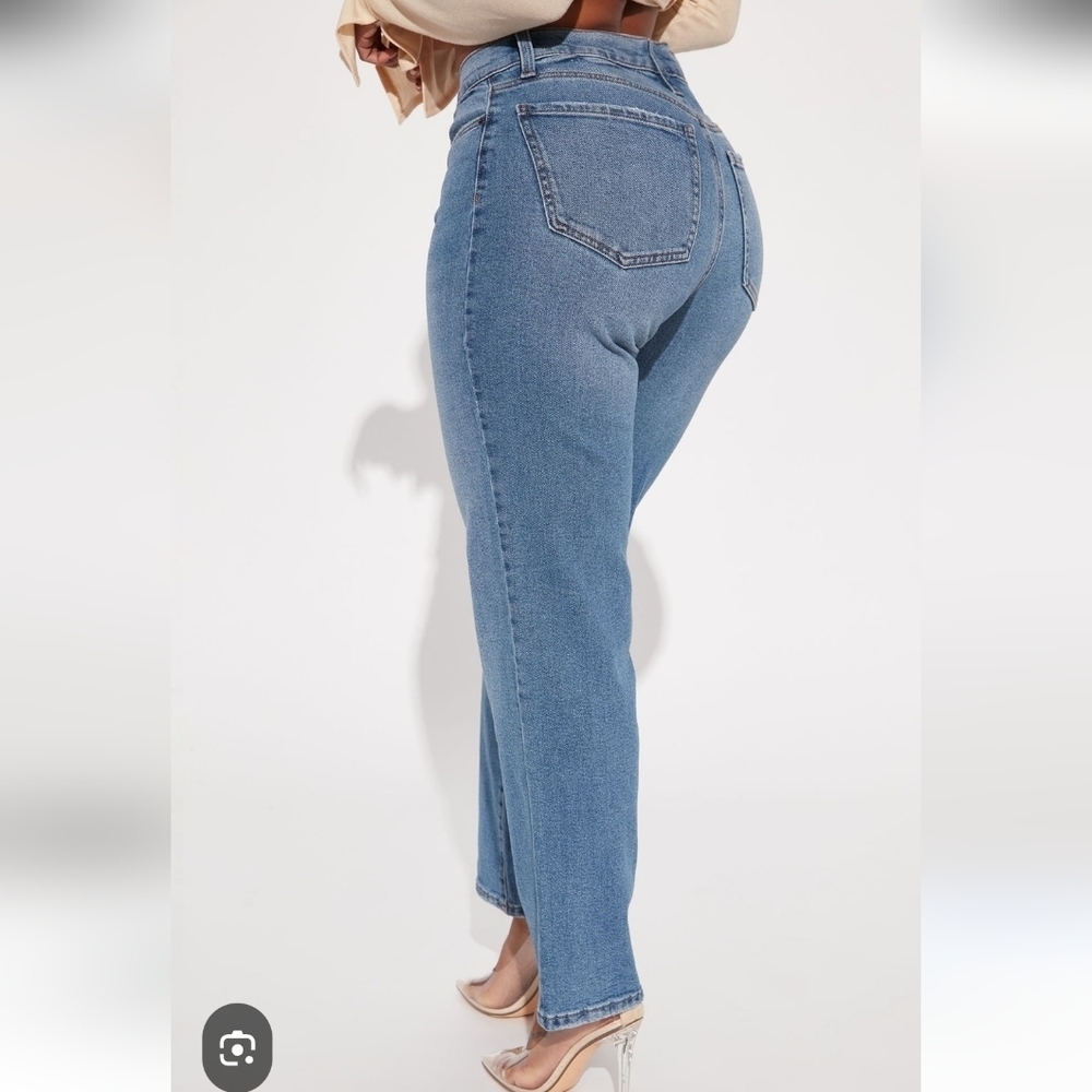 Fashion Nova Blue Straight Leg Jeans